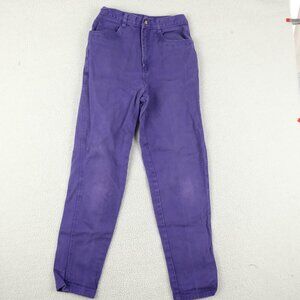Vintage Jeans Womens 26 Purple High Waist Heavy Weight Denim Colorful 80S